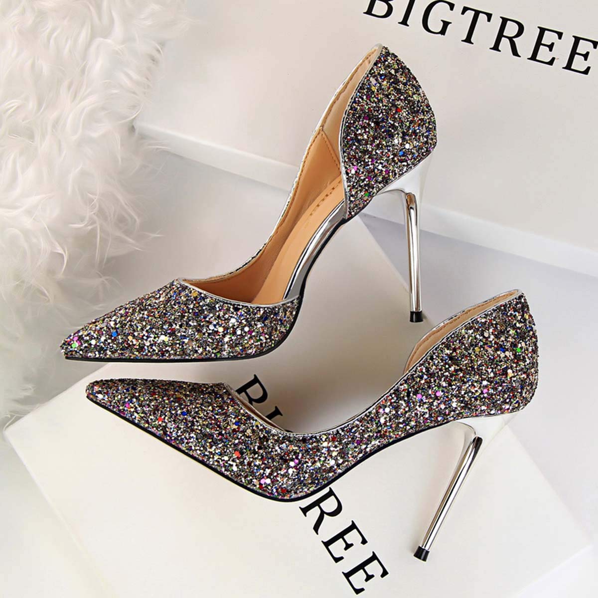 JOEupin Women's Stiletto High Heel Pumps - Sexy Open Toe Dress Shoes for Wedding, Party & Evening Wear - Comfortable Women's Heels for Formal Occasions