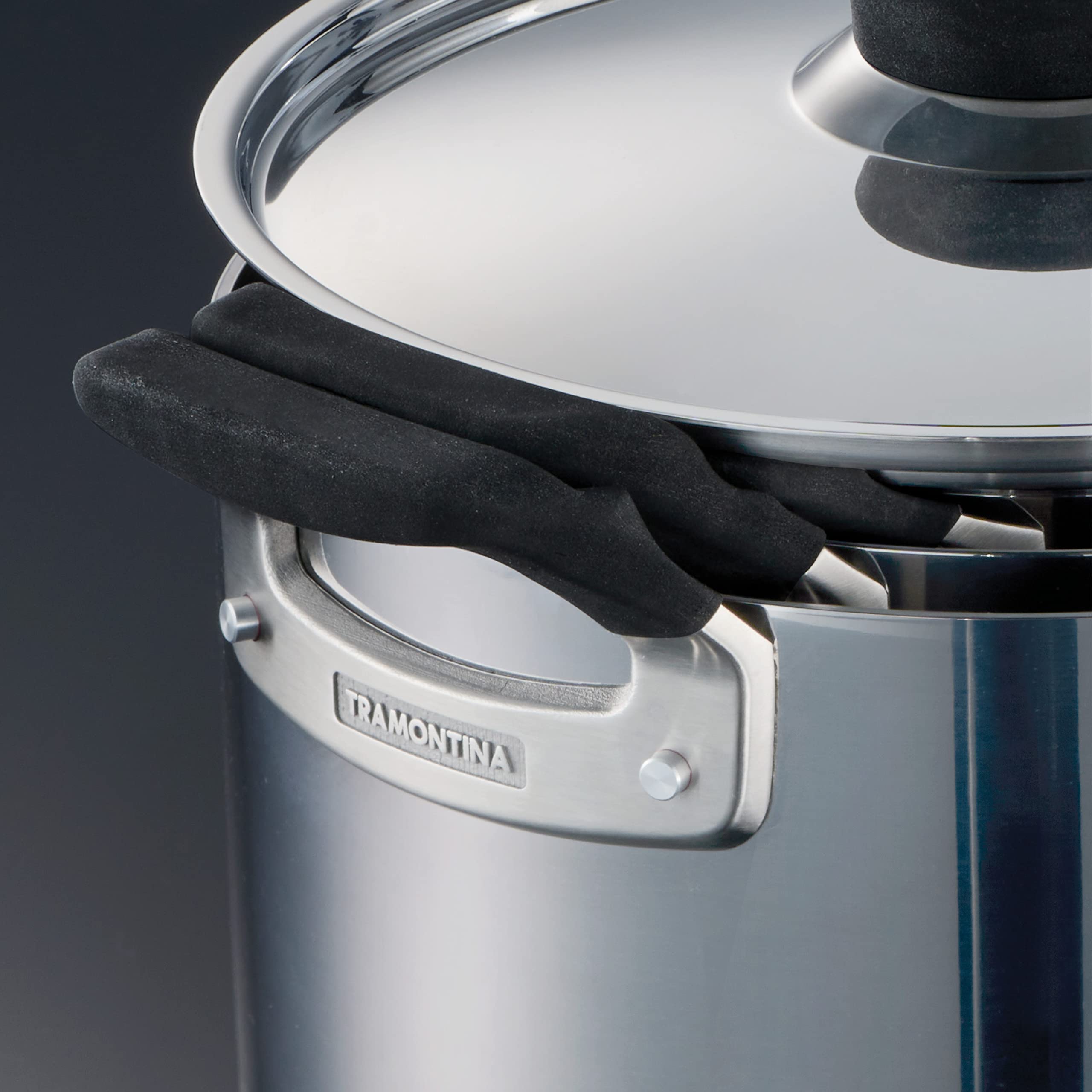 Tramontina 6-Piece Stainless Steel Tri-Ply Clad Cookware Set with Sauce Pan & Stock Pot - 80116/048DS | Nesting Design Saves Space | Perfect for Soups, Stews & Family Cooking