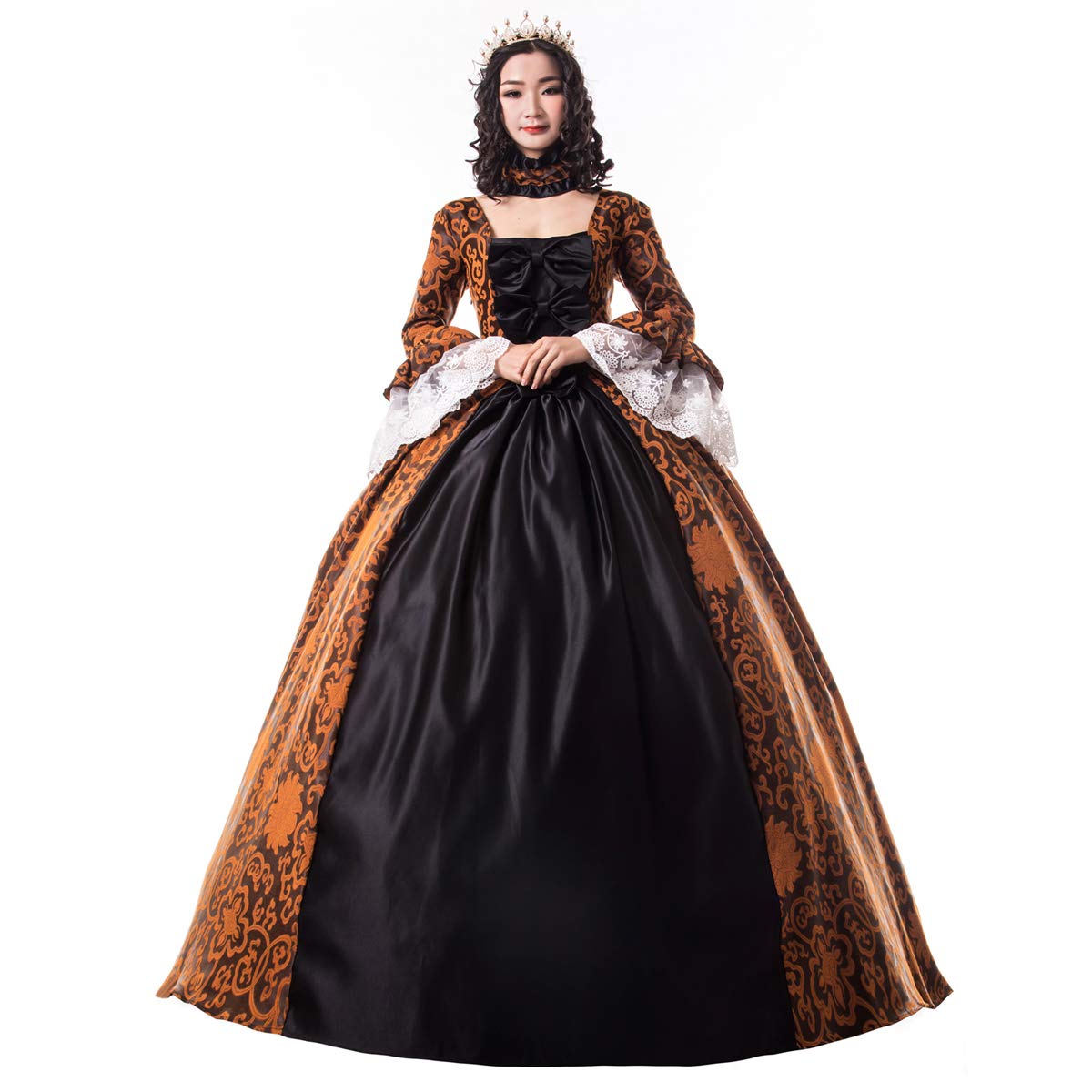 Victorian Renaissance Queen Dress for Women - Elegant Long Rococo Masquerade Ball Gown | Perfect for Costume Parties, Themed Events & Historical Reenactments