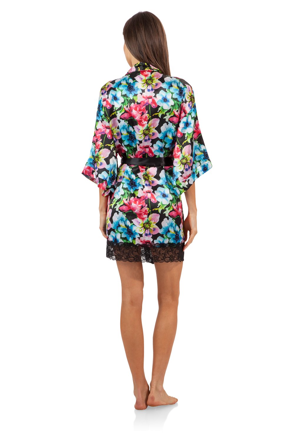 Ashford & Brooks Women's Satin Kimono Robe - Silky Short Bathrobe with Pockets for Bridesmaids & Bridal Showers - Perfect Gift for Spa Day, Bachelorette Party & Hotel Lounging