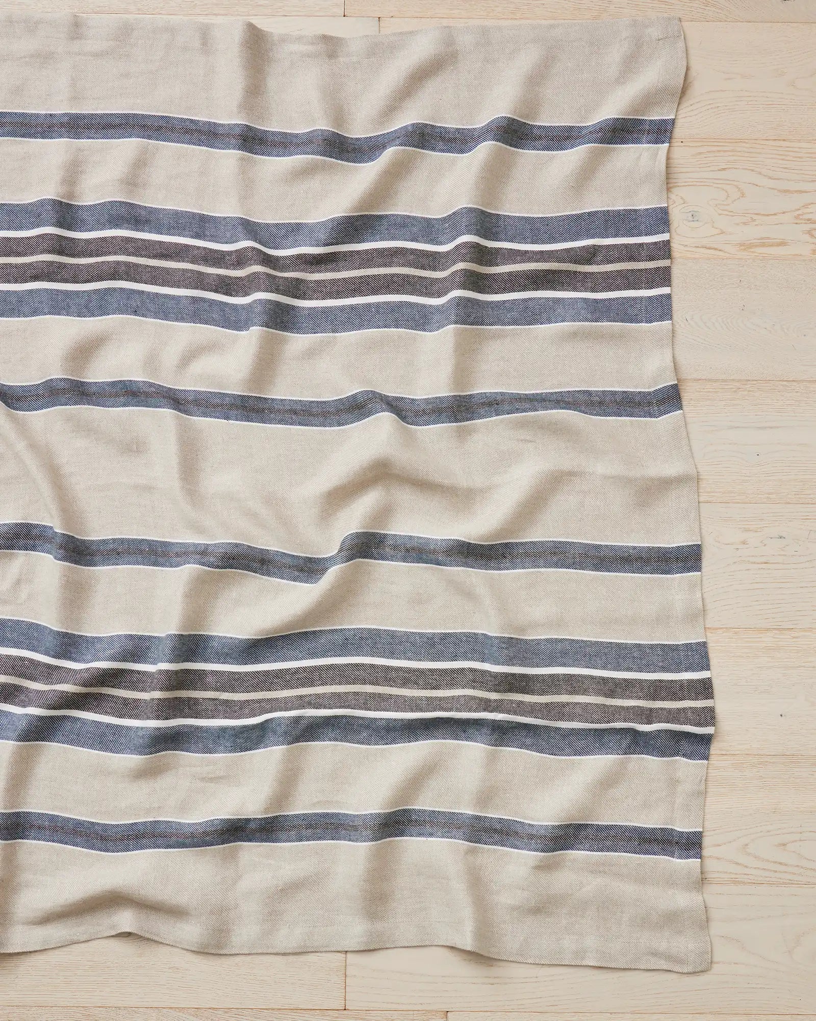 Premium Franco Linen Throw Blanket - Soft Denim Blue Woven Cotton Blend - Perfect for Sofa, Bed & Cozy Home Decor