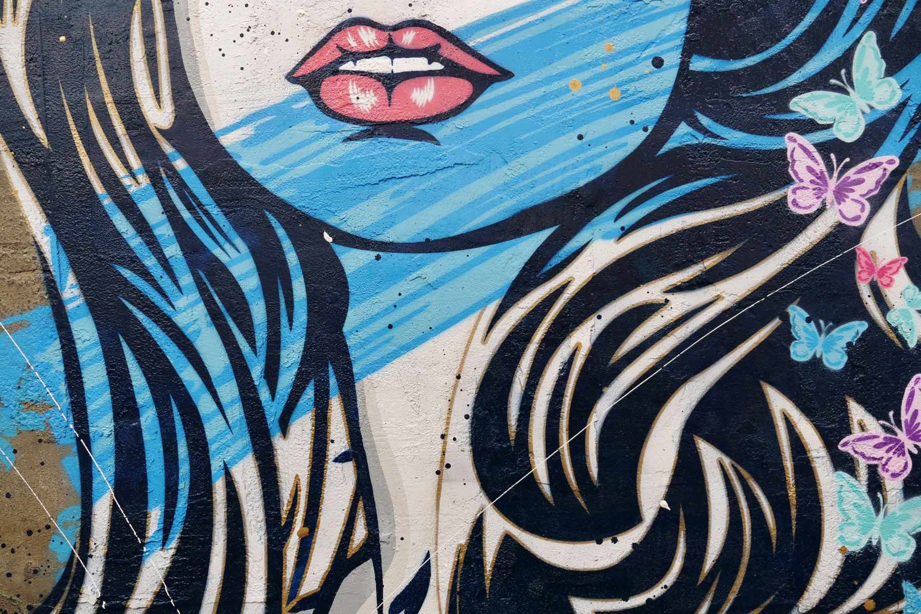 120cm x 150cm Cotton Kandy Urban Pop Art Painting - Beautiful Woman Industrial Concrete Wall Decor for Living Room, Bedroom & Office