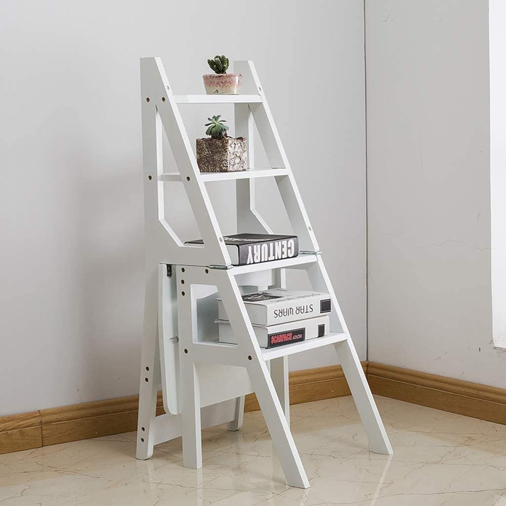Convertible Wooden Folding Ladder Chair - Multi-Purpose Step Stool for Kitchen, Library & School Use | Durable Furniture for Home & Office Organization