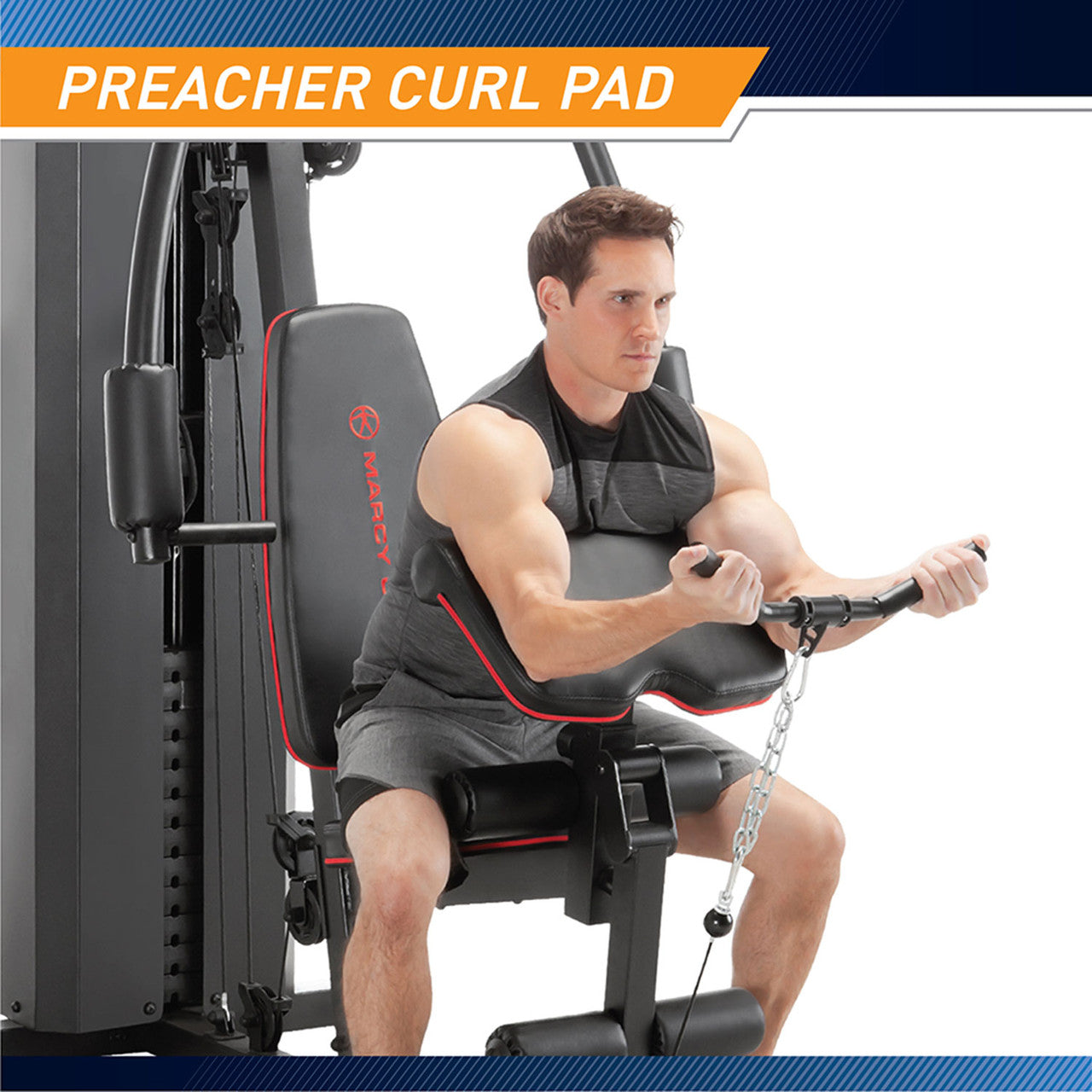 Marcy Club 200lb Home Gym System with Weight Bench & Leg Developer - MKM 81010 for Full Body Workout at Home | Strength Training Equipment for Men & Women | Perfect for Small Spaces & Home Fitness