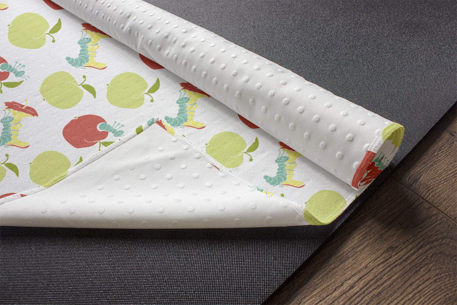 Ambesonne Non-Slip Yoga Mat Towel - Caterpillar & Apple Nature Design, 25