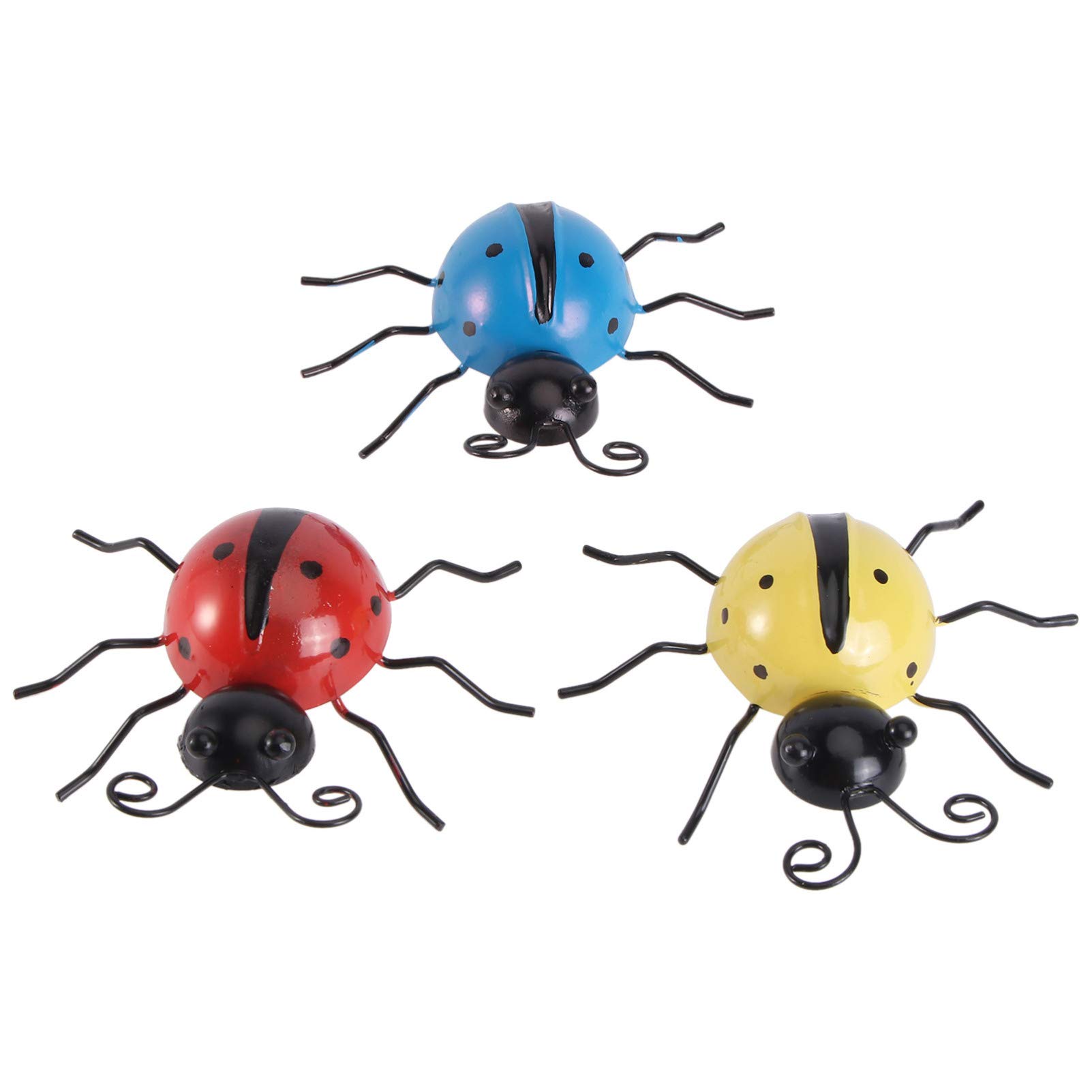 3D Metal Ladybug Wall Art - 3Pcs Outdoor Garden Decor for Lawn & Home