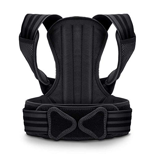 Veepax Adjustable Posture Corrector for Men & Women - Breathable Back & Shoulder Support Brace - Relieves Neck, Back & Shoulder Pain - Improves Posture (Large Size) - Perfect for Office Work, Driving & Daily Activities
