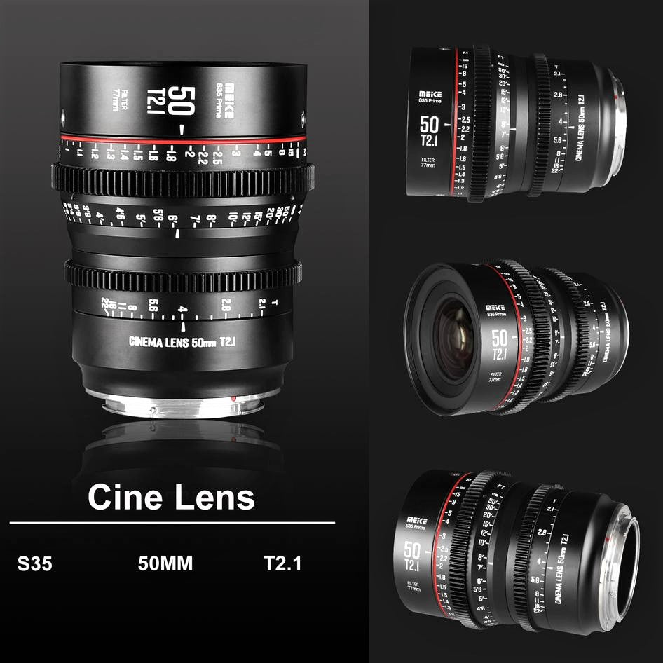 Meike Cinema Super35 50mm T2.1 Lens for Canon EF Mount - Professional Full Frame Camera Lens for Filmmaking, Videography & Photography