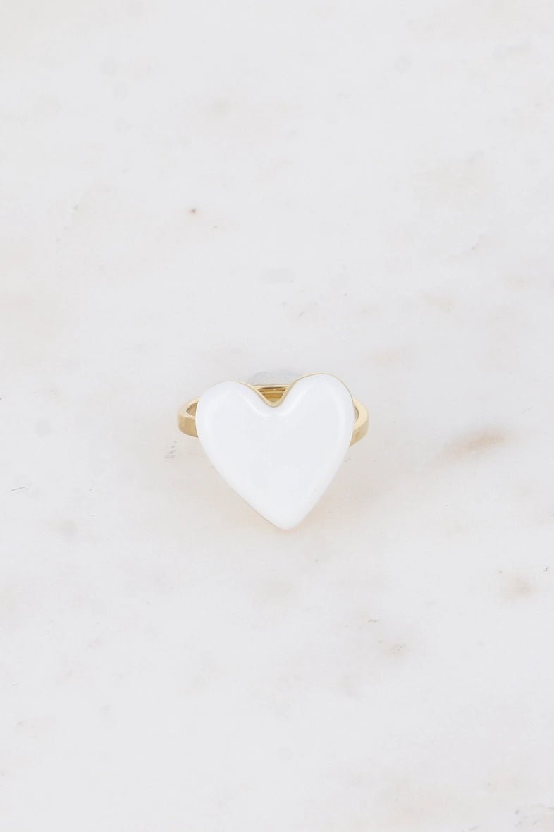 Heart Love Ring - Elegant Red or White Jewelry for Women | Perfect for Valentine's Day, Anniversary & Romantic Gifts