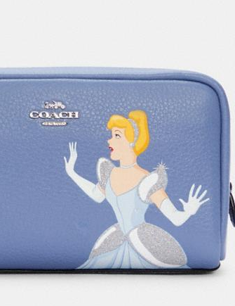 Coach Disney X Coach Small Boxy Cosmetic Case With Cinderella - Elegant Makeup Bag for Travel & Daily Use | Perfect Gift for Disney Fans & Fashion Lovers