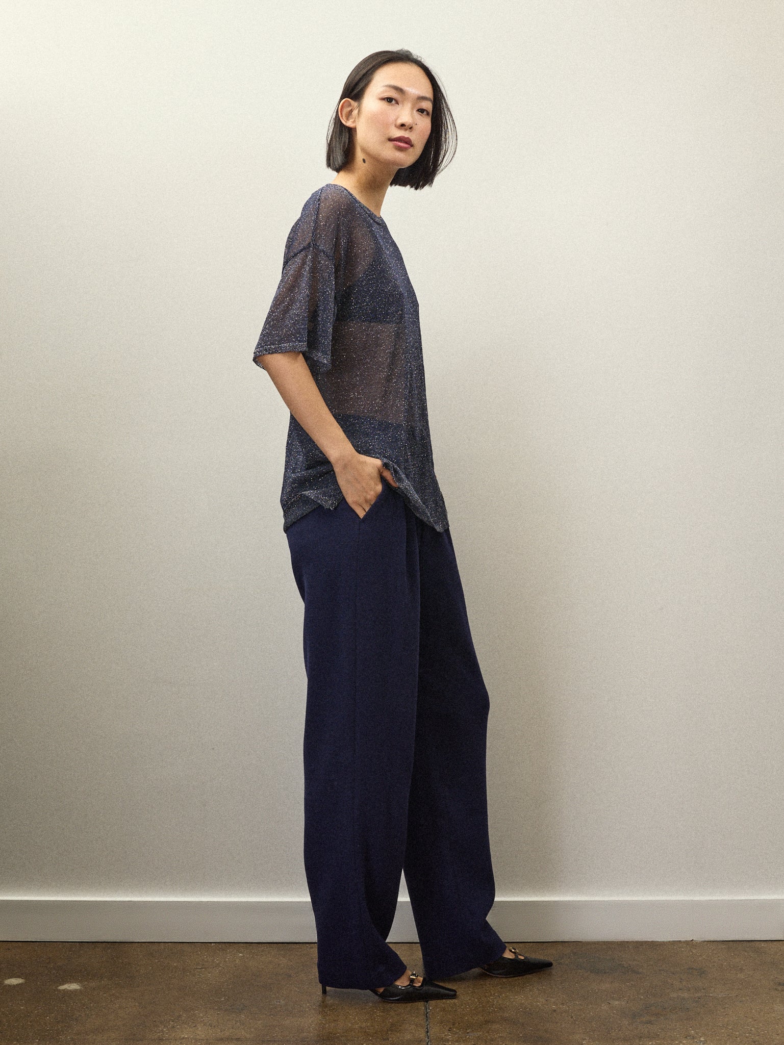 Becky Malinsky x Alex Mill Women's Wool Crepe Walker Pleated Pants - Elegant Office Wear & Casual Chic Outfits for Professional Women