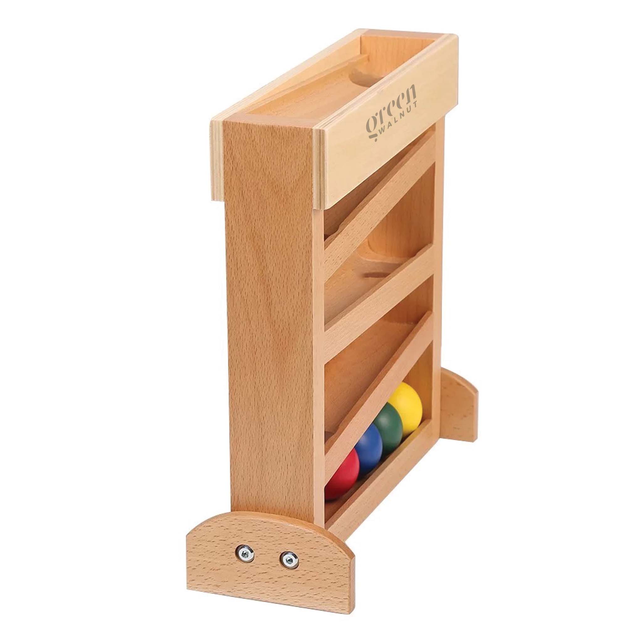Wooden Ball Run Toy - Montessori Educational Ball Track Maze for Toddlers - Fun Learning Activity for Kids - Perfect for Home & Classroom Play