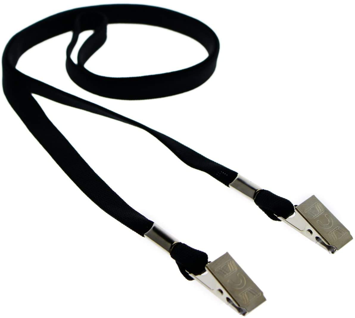 10 Pack Double Ended Lanyards with Bulldog Clips - Premium Neck Strap for ID Badges & Ear Savers - Office & Event Use
