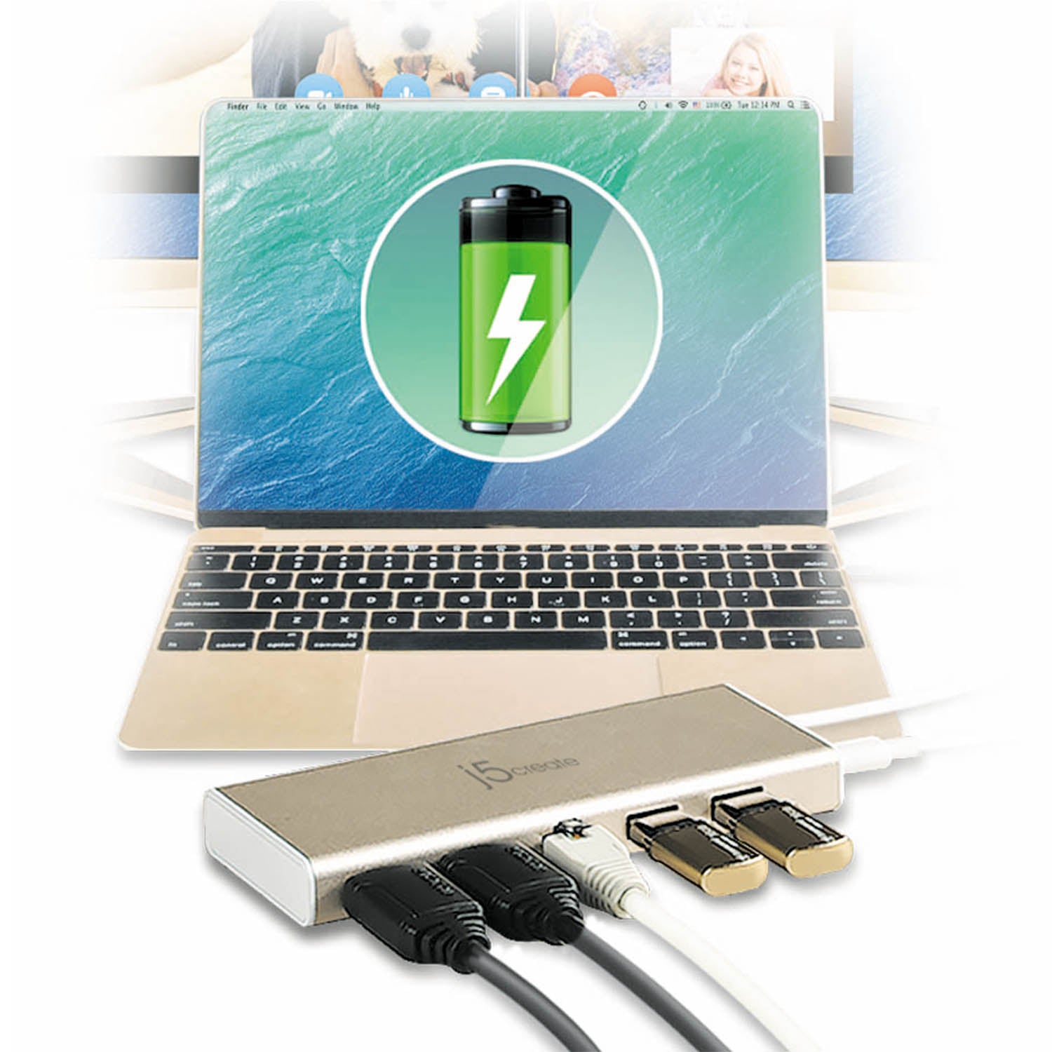 USB C to Dual HDMI Adapter 4K 60Hz - Mini Docking Station for MacBook Pro, Dell XPS, Surface Pro - Connect 2 Monitors for Work, Gaming & Home Office Setup