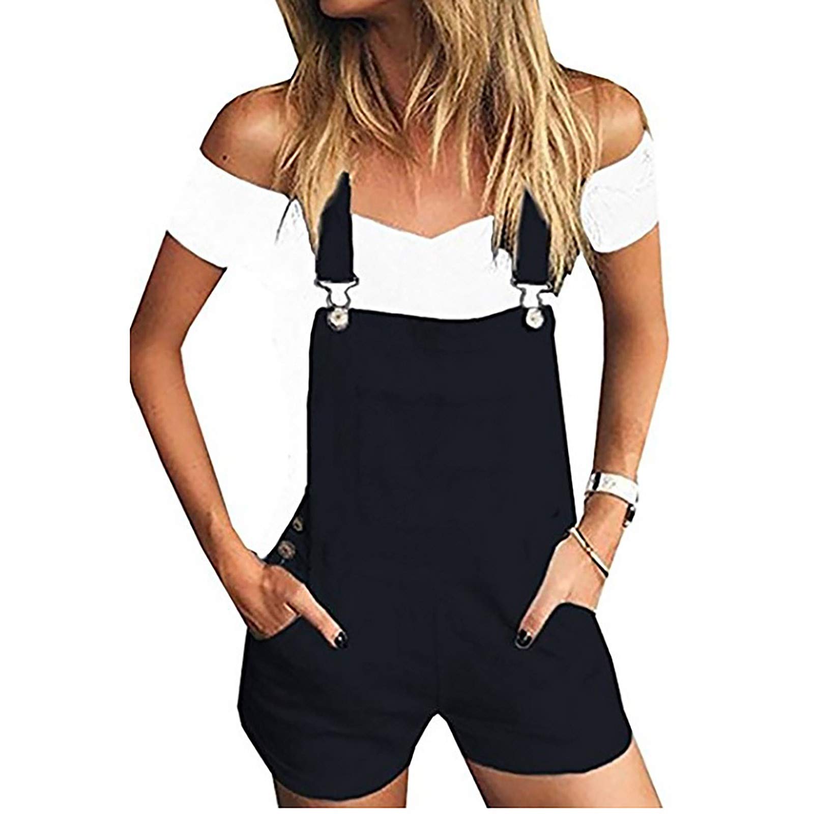 Women's High Waist Denim Bermuda Shorts - Summer Casual Stretch Drawstring Elastic Waist Comfortable Jean Shorts with Pockets | Perfect for Beach, Travel, and Everyday Wear