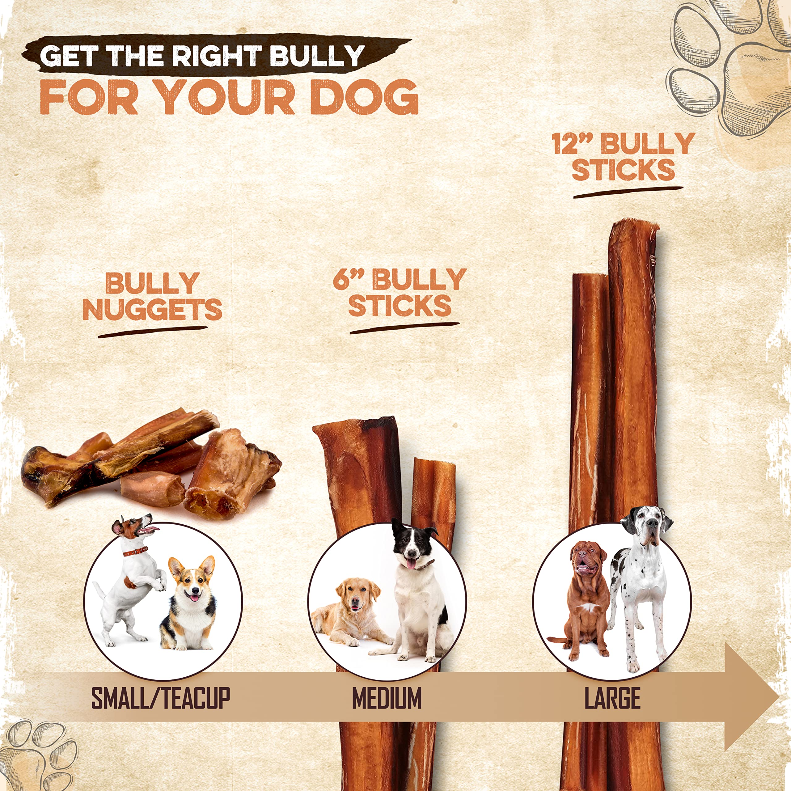 BRUTUS & BARNABY Grass Fed Bully Sticks for Dogs - Fully Digestible Natural Beef Dog Chews, Grain Free, Rawhide Free, Small Batch Freshness & Low Odor | Perfect for Puppy Teething, Training Treats & Long-Lasting Dental Health