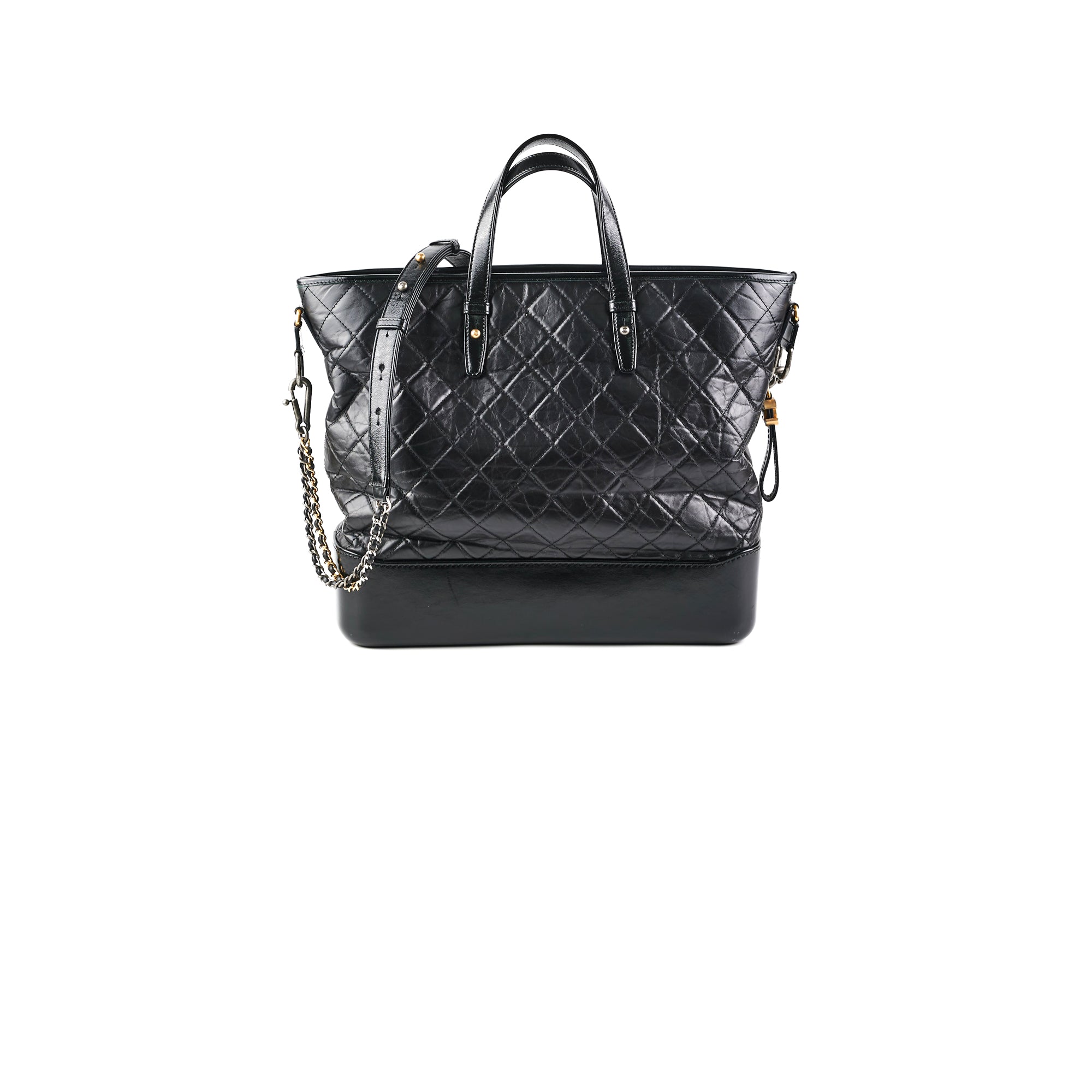 Chanel Gabrielle Black Leather Top Handle Bag - Luxury Designer Handbag for Women, Perfect for Work, Evening & Special Occasions