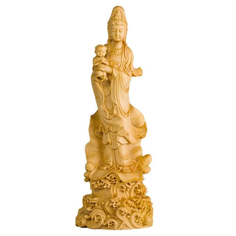 GRBD Handcrafted Guanyin Bodhisattva Statue - Send Child Guanyin Sculpture for Home Decoration, Feng Shui Gift & Living Room Decor (Color: S) | Perfect for Meditation Spaces, Buddhist Altars & Spiritual Home Decor