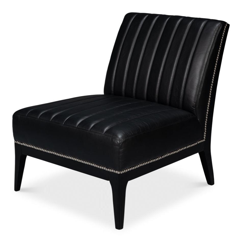 Distilled Leather Agave Slipper Chair - Comfortable Lounge Chair for Living Room, Bedroom, or Office - Perfect for Relaxing, Reading, and Entertaining