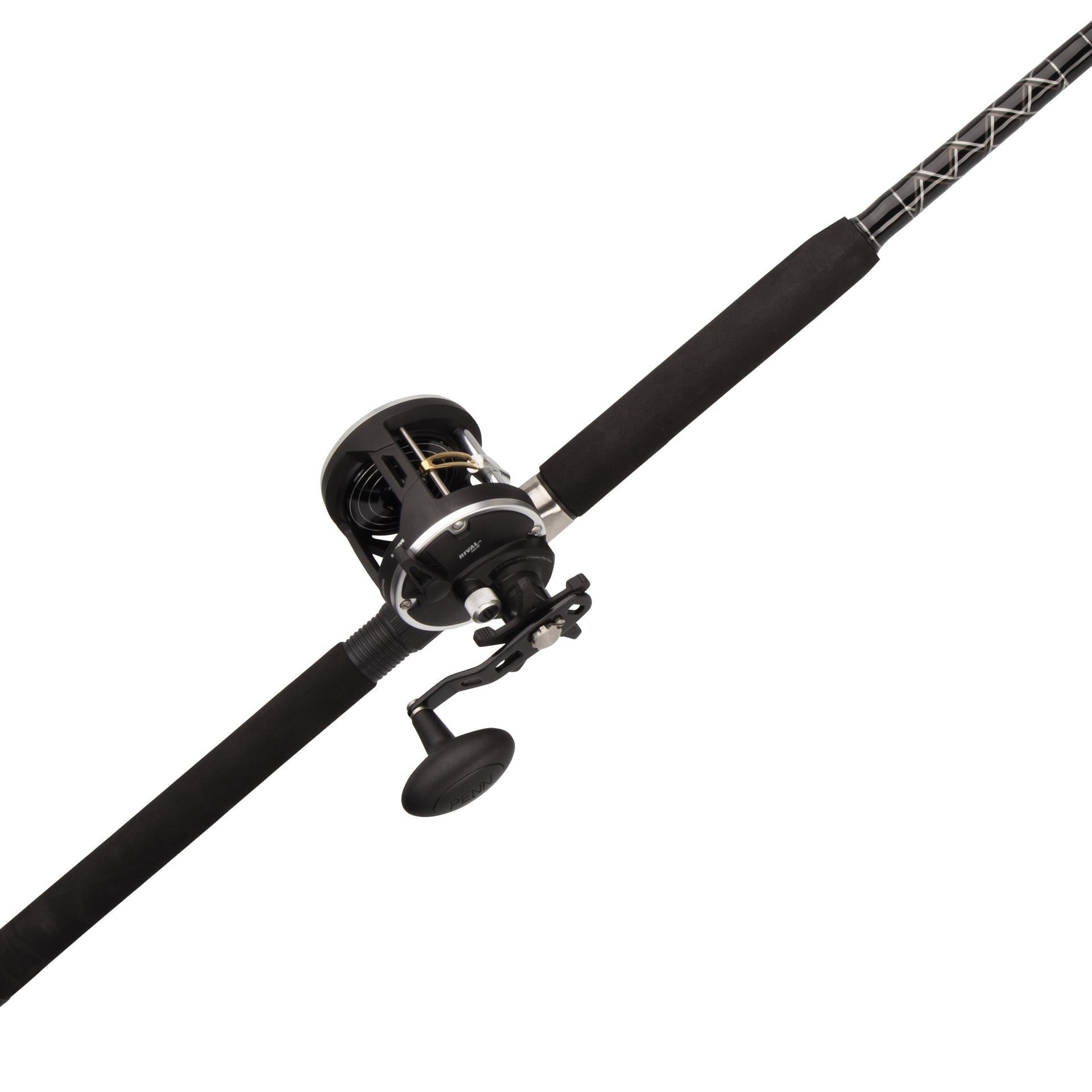Rival™ Level Wind Conventional Fishing Rod and Reel Combo - Saltwater & Freshwater Fishing Gear for Bass, Trout, and Catfish