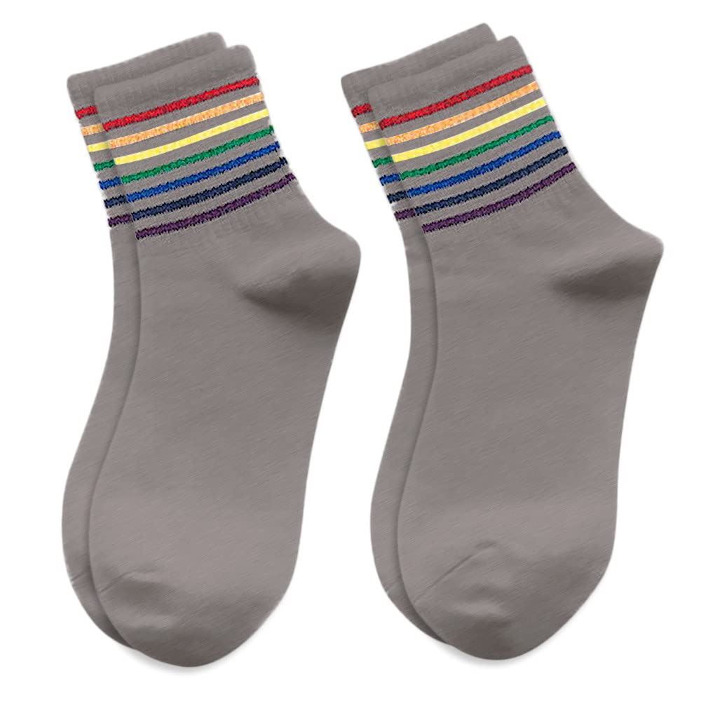 4mm Neoprene Socks for Men & Women - Christmas Winter Warm Unisex Socks with Rainbow Stripes - Cozy Cotton Blend for Cold Weather, Outdoor Activities & Holiday Gifts