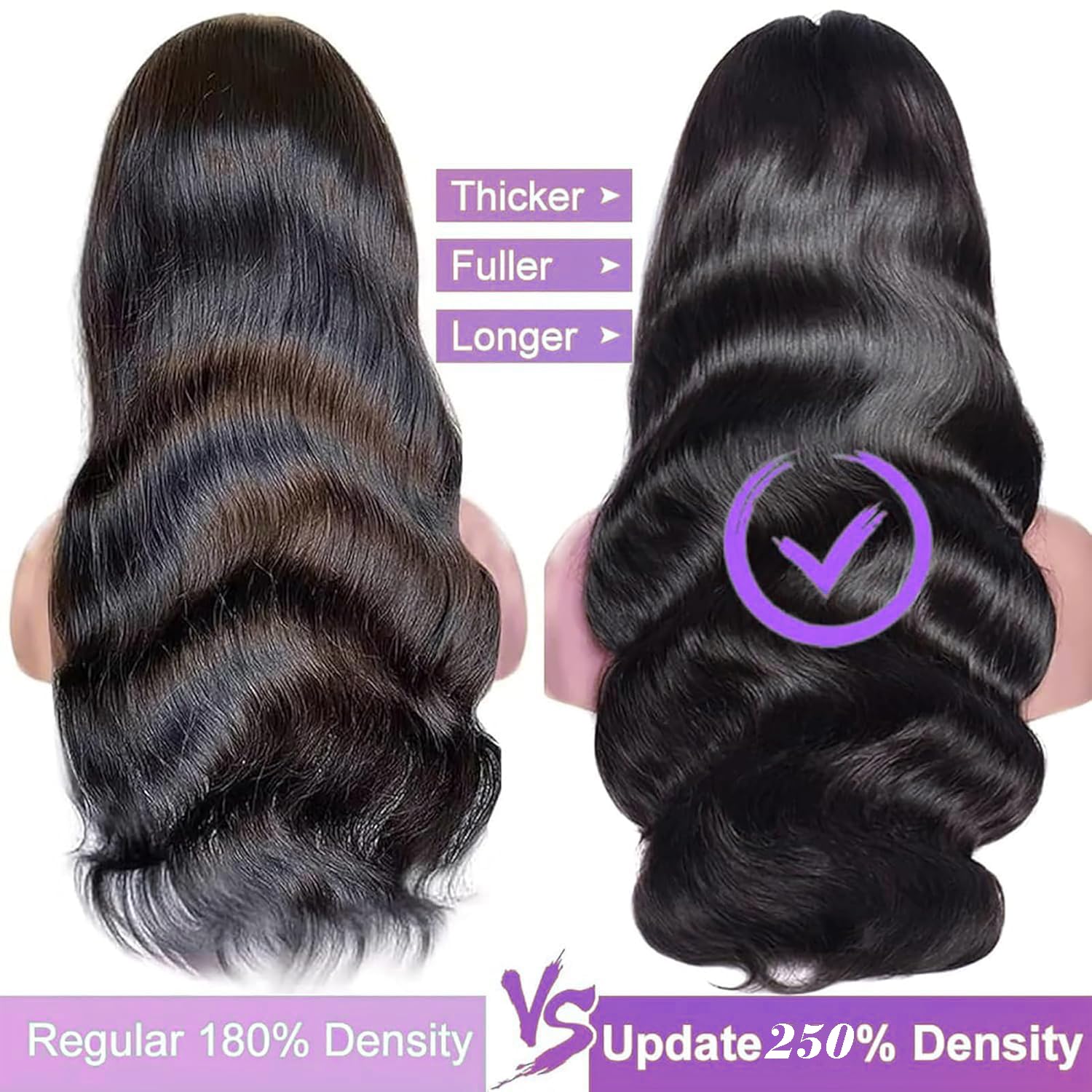 30 Inch Body Wave Lace Front Wigs Human Hair 250% Density 13x6 HD Transparent Lace - Brazilian Virgin Hair Glueless Wig for Women (Natural Black) - Perfect for Daily Wear, Cosplay & Special Occasions