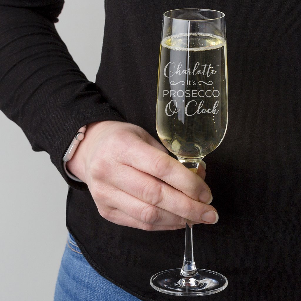 Personalized Engraved Prosecco Glass - Custom Birthday Wine Glass for Women - Elegant Champagne Flute Gift - Perfect for Celebrations, Bridal Showers & Special Occasions