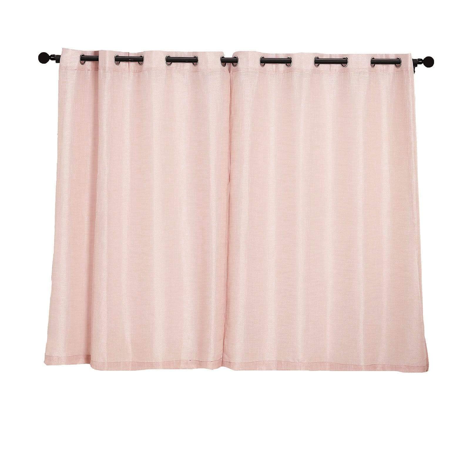 2 Pack 52x64 Inch Faux Linen Curtain Panels with Chrome Grommets - Light Filtering Window Drapes for Living Room & Bedroom
