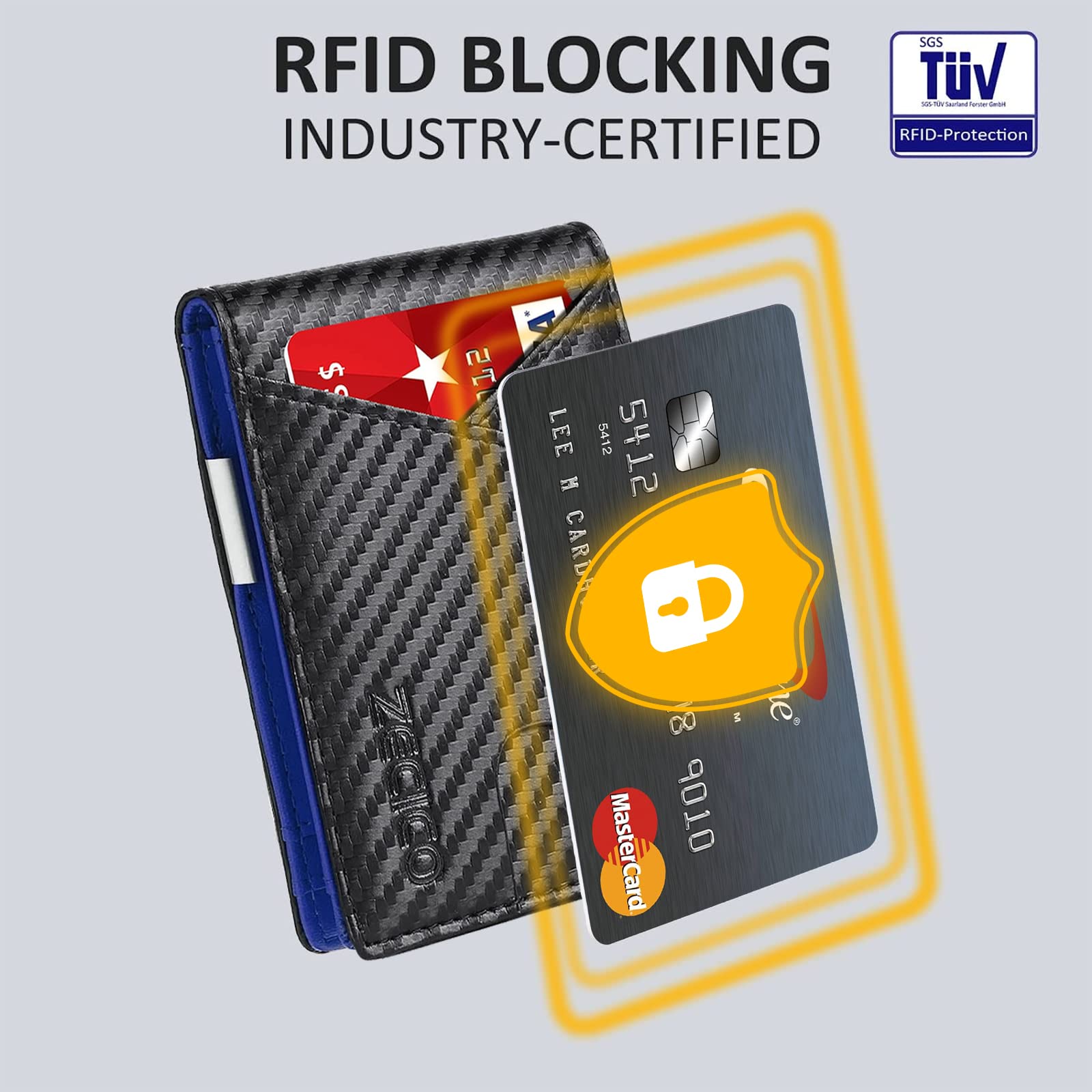 Slim RFID Blocking Leather Wallet for Men - Bifold Front Pocket Wallet with Money Clip & ID Window - Credit Card Holder - Perfect Gift for Dad, Husband, Boyfriend (Office, Travel, Everyday Carry)