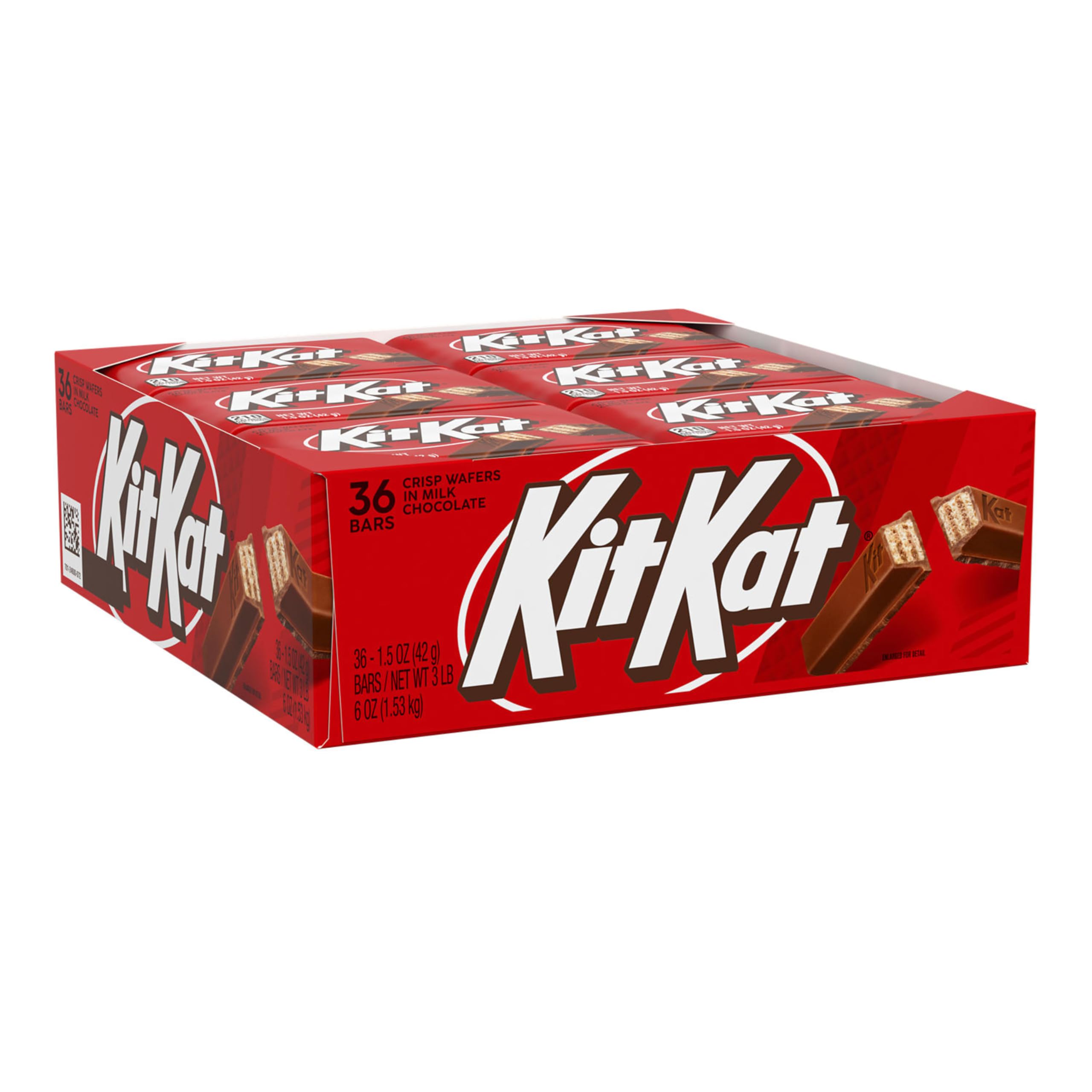 KIT KAT Milk Chocolate Wafer Candy Bars - 1.5oz (36 Count) - Bulk Pack of Crispy Wafer Cookies - Perfect for Halloween, Christmas, Party Favors & Office Snacks