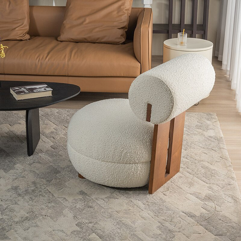 Stylish Lounge Chair with Ergonomic Back Support Pillow - Perfect for Living Room, Office, and Relaxation Spaces