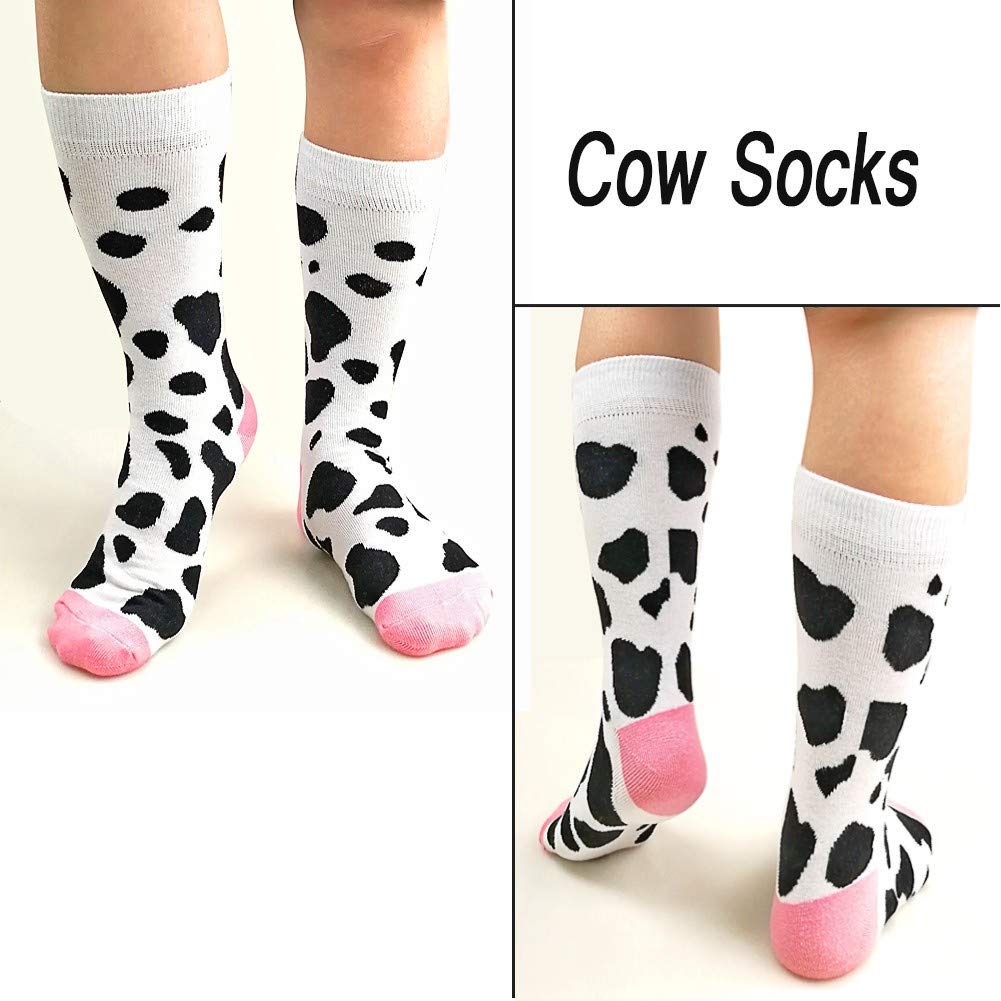 Vibrant Colorful Funky Patterned Crew Socks - 6 Pack Soft Combed Cotton Stockings for Women & Men - Perfect for Casual Wear, Gifts, and Fashion Statements
