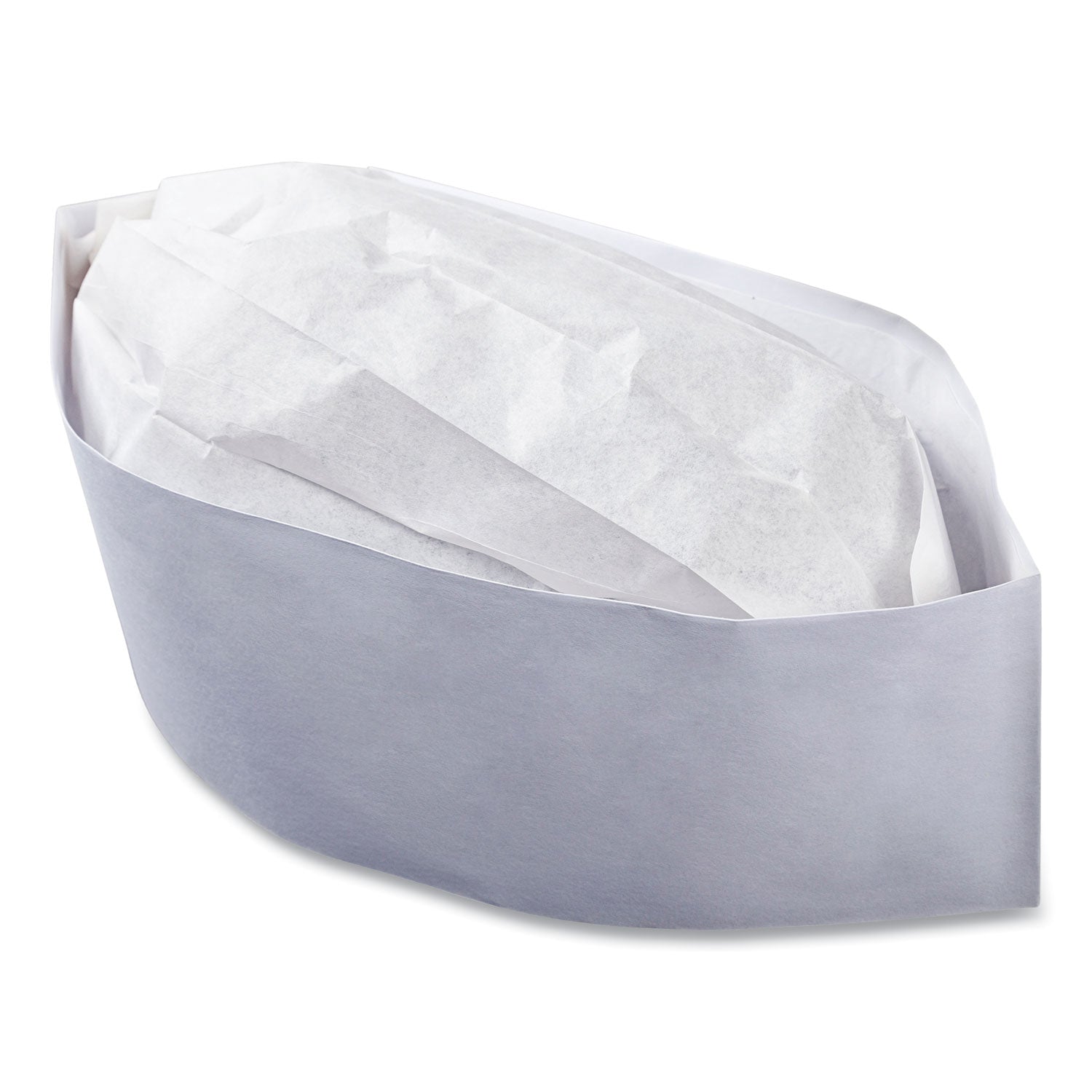 AmerCareRoyal® Premium Adjustable Crepe Paper Cap - One Size Fits All - White (100 Caps/Pack, 10 Packs/Carton) - Perfect for Parties, Weddings, and Special Events