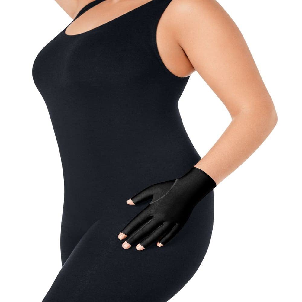 Jobst FarrowWrap Compression Glove 20-30 mmHg - Black - Size 4 - Arthritis & Carpal Tunnel Relief - Ideal for Typing, Gaming & Daily Activities