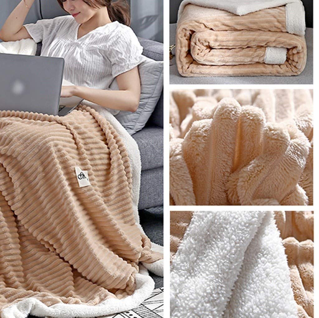 ACCDUER Large Flannel Fleece Blanket - Ultra Soft & Comfortable Fuzzy Luxurious Warm Twin Size Microfiber Throw (150x200cm, Brown) - Perfect for Bed, Sofa, Camping & Winter Nights