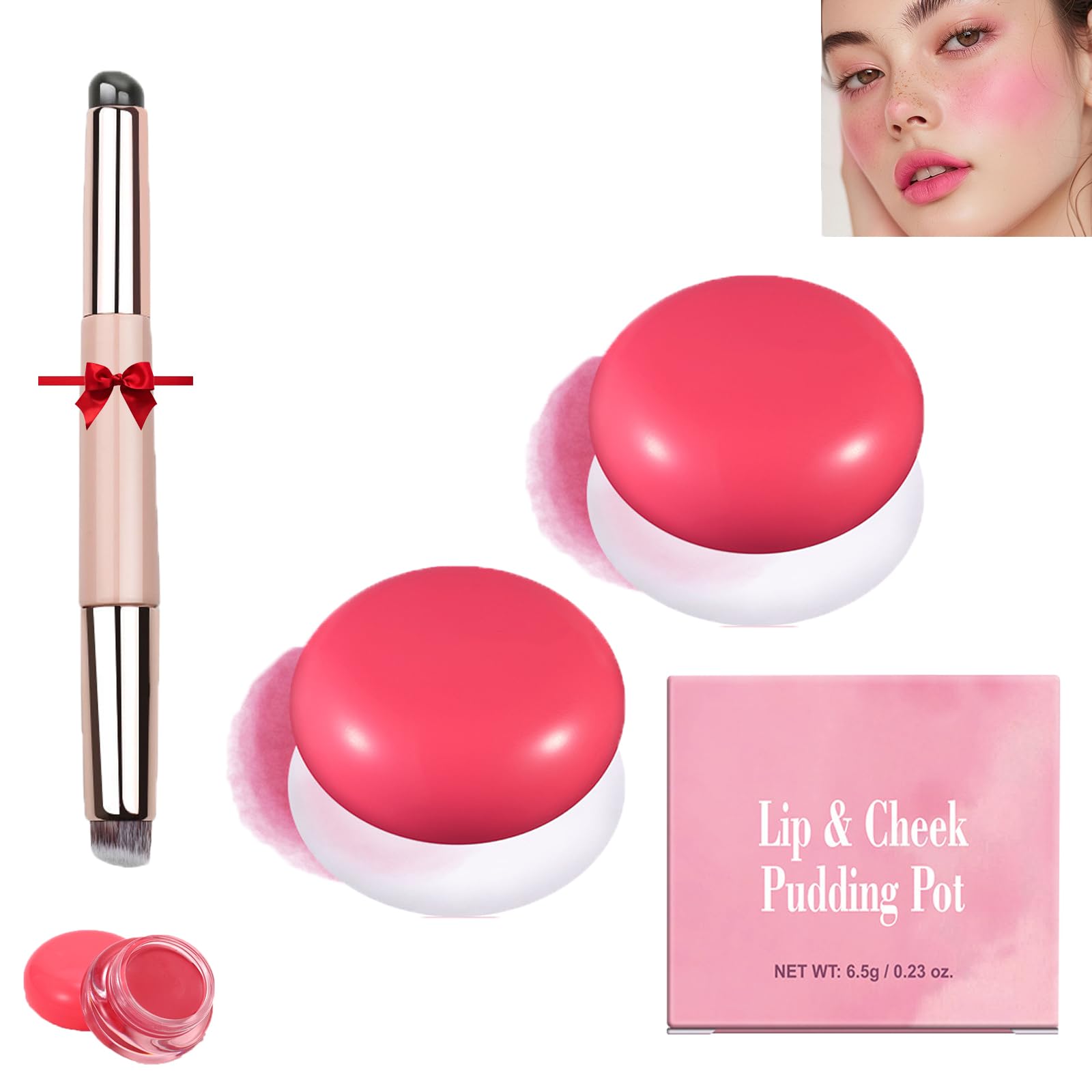 Korean Pudding Pot Blush & Lip Tint - Long-Lasting Buildable Blurring Makeup for Lips & Cheeks | #05 | Perfect for Natural Everyday Look & Korean Beauty Makeup Trends