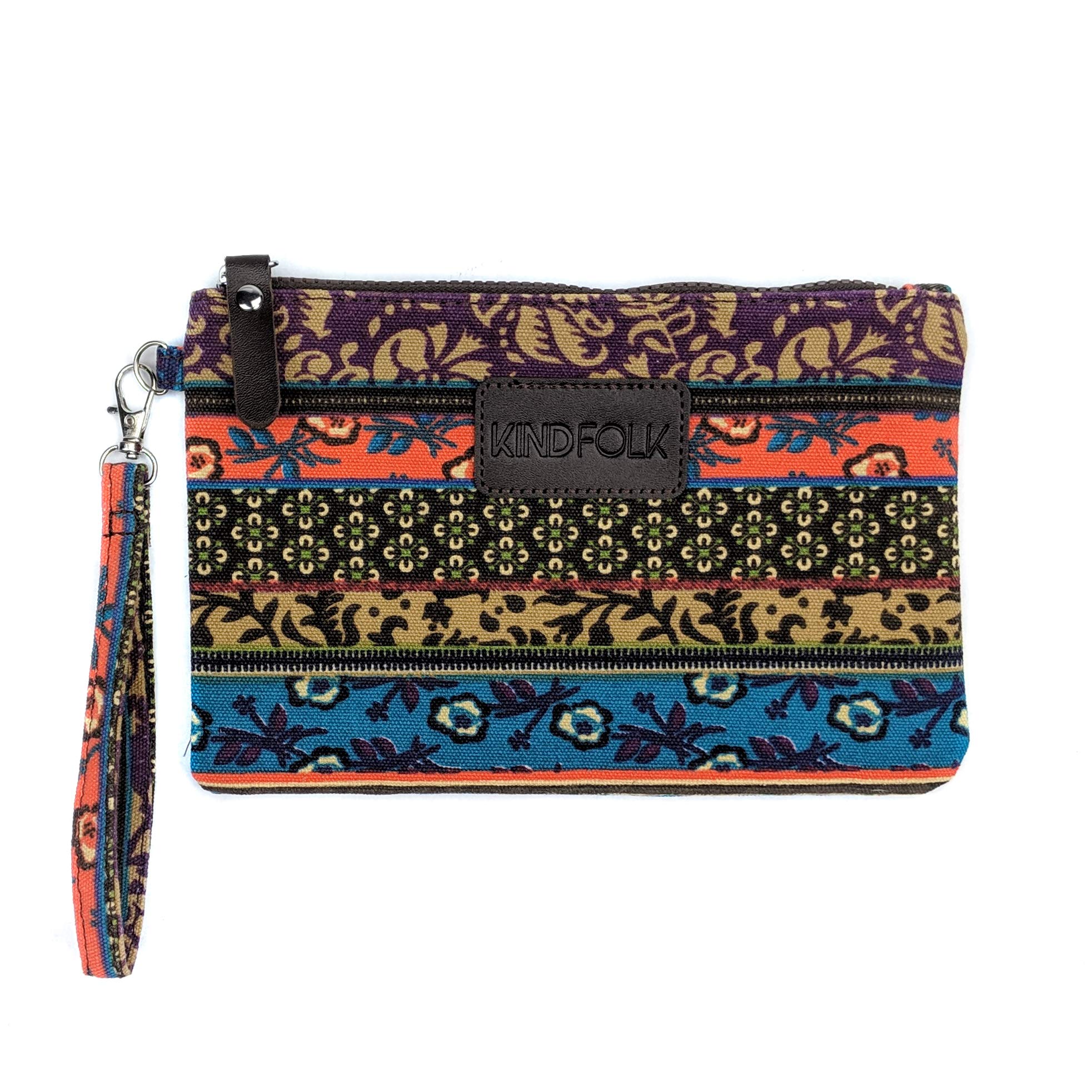 Kindfolk Wristlet Travel Organizer - Slim RFID Blocking Wallet Pouch for Women (Harvest Brown) | Perfect for Passport, Credit Cards & Cash | Ideal for Travel, Shopping & Daily Use