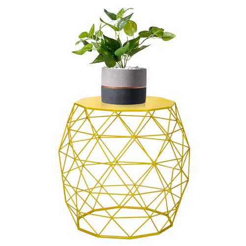 Furnistar 18 Inch Modern Accent End Table - Side Table, Nightstand or Plant Stand for Living Room, Bedroom, Patio & Garden - Indoor/Outdoor Use - Bright Yellow Home Decor