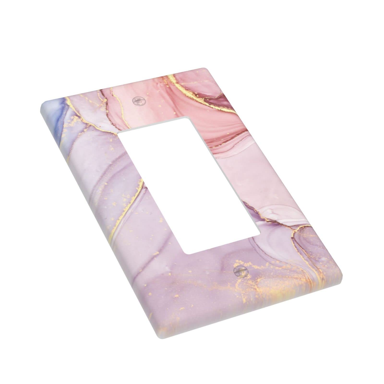 Pink Abstract Marble Single Decorator Wall Plate - Decorative Light Switch Cover 1 Gang Rocker Switch Plate - 4.5