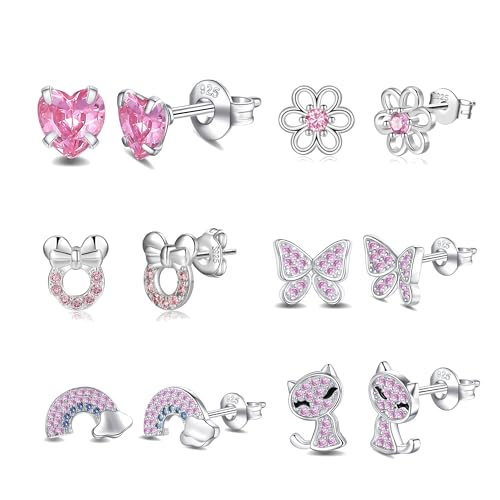 6pairs pink stud style B