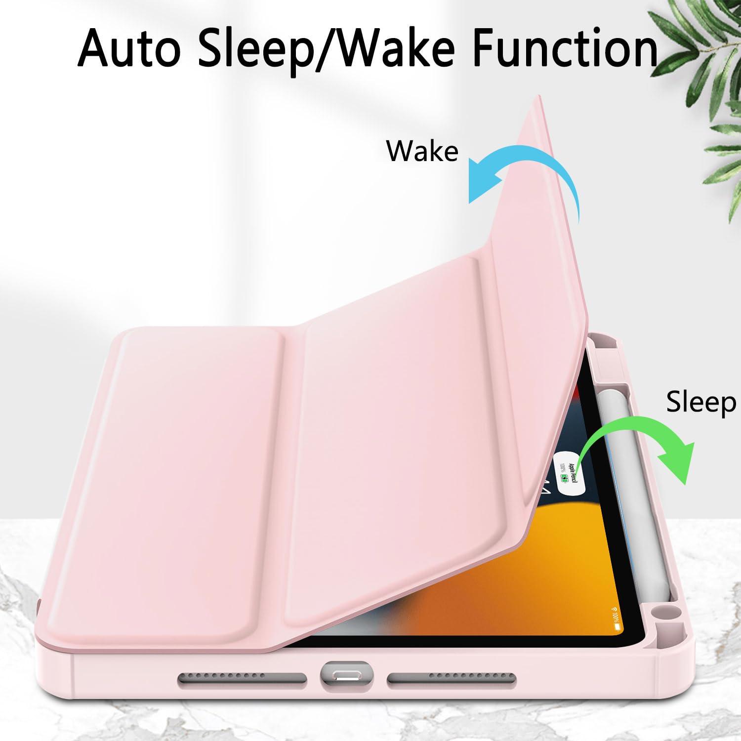 Premium Protective Case for iPad Air 11-inch M3/M2 (2025/2024) & iPad Air 5th/4th Gen 10.9-inch - Shockproof Clear Back Cover with Pencil Holder, Auto Sleep/Wake, Stand Feature - Cute Pink - Perfect for Work, School & Travel