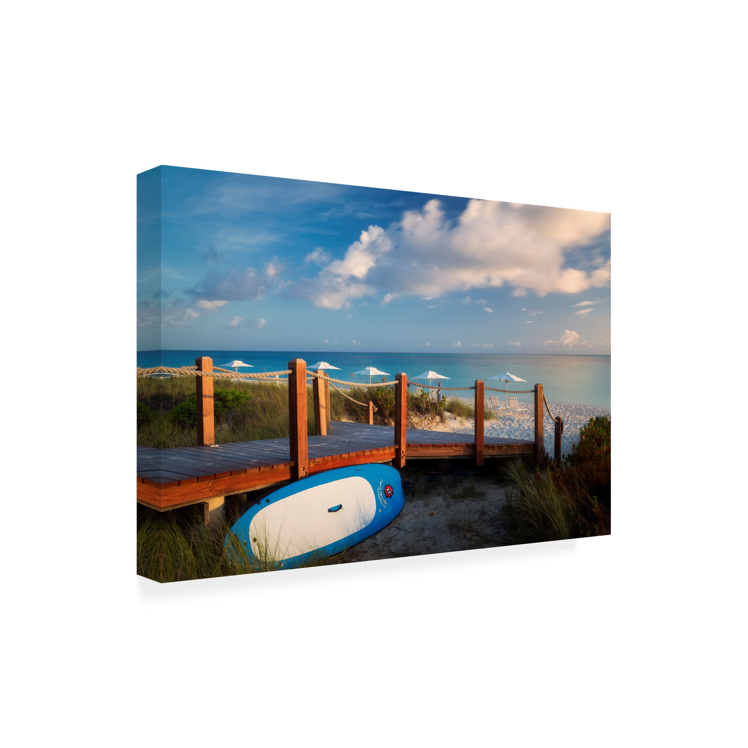 Dennis Frates 'Pier 7' Canvas Wall Art Print - Modern Coastal Home Decor for Living Room, Bedroom & Office - Trademark Fine Art Collection
