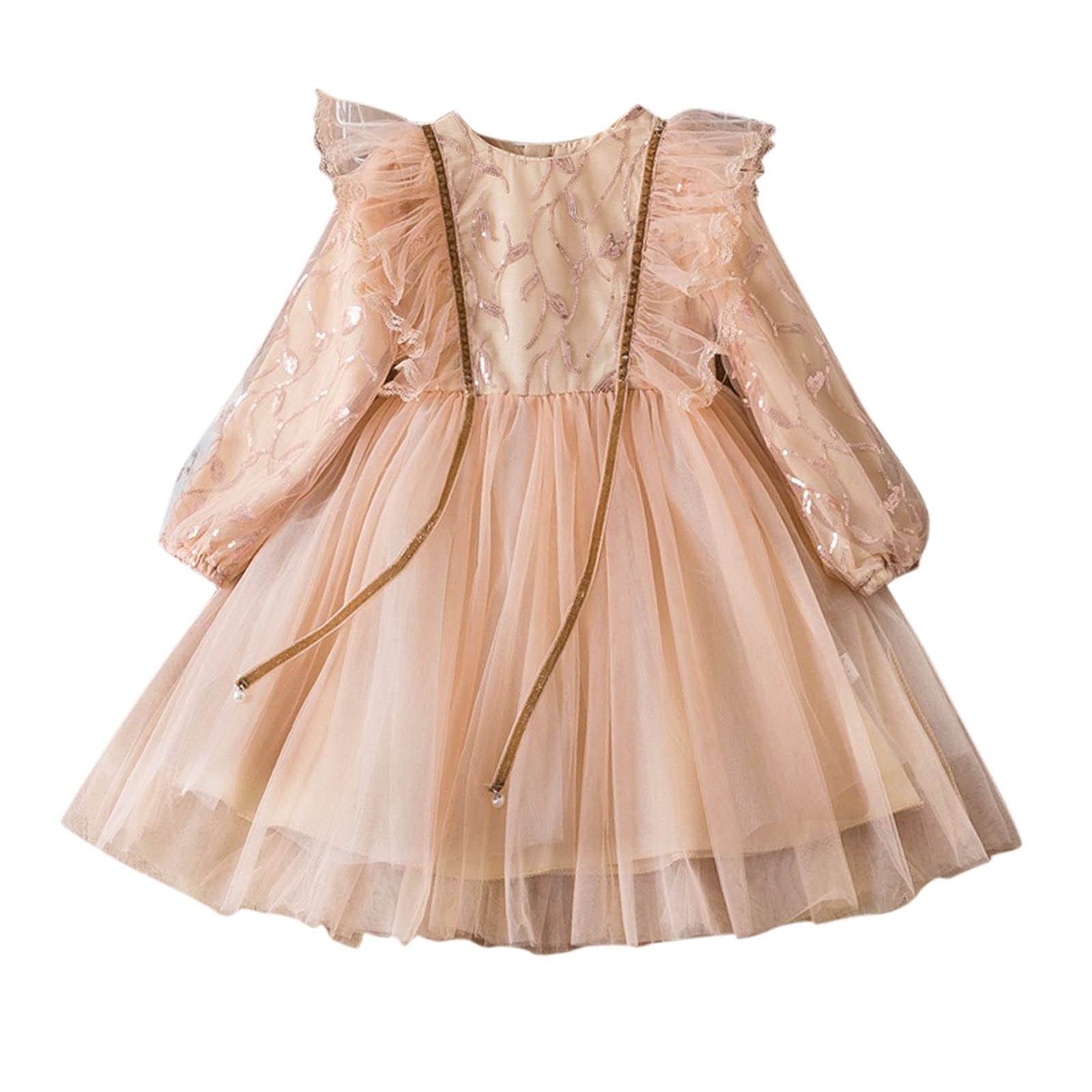 **Flower Girl Dress for Girls - Elegant Lace Princess Party Gown for Weddings, Pageants & Birthday Celebrations**