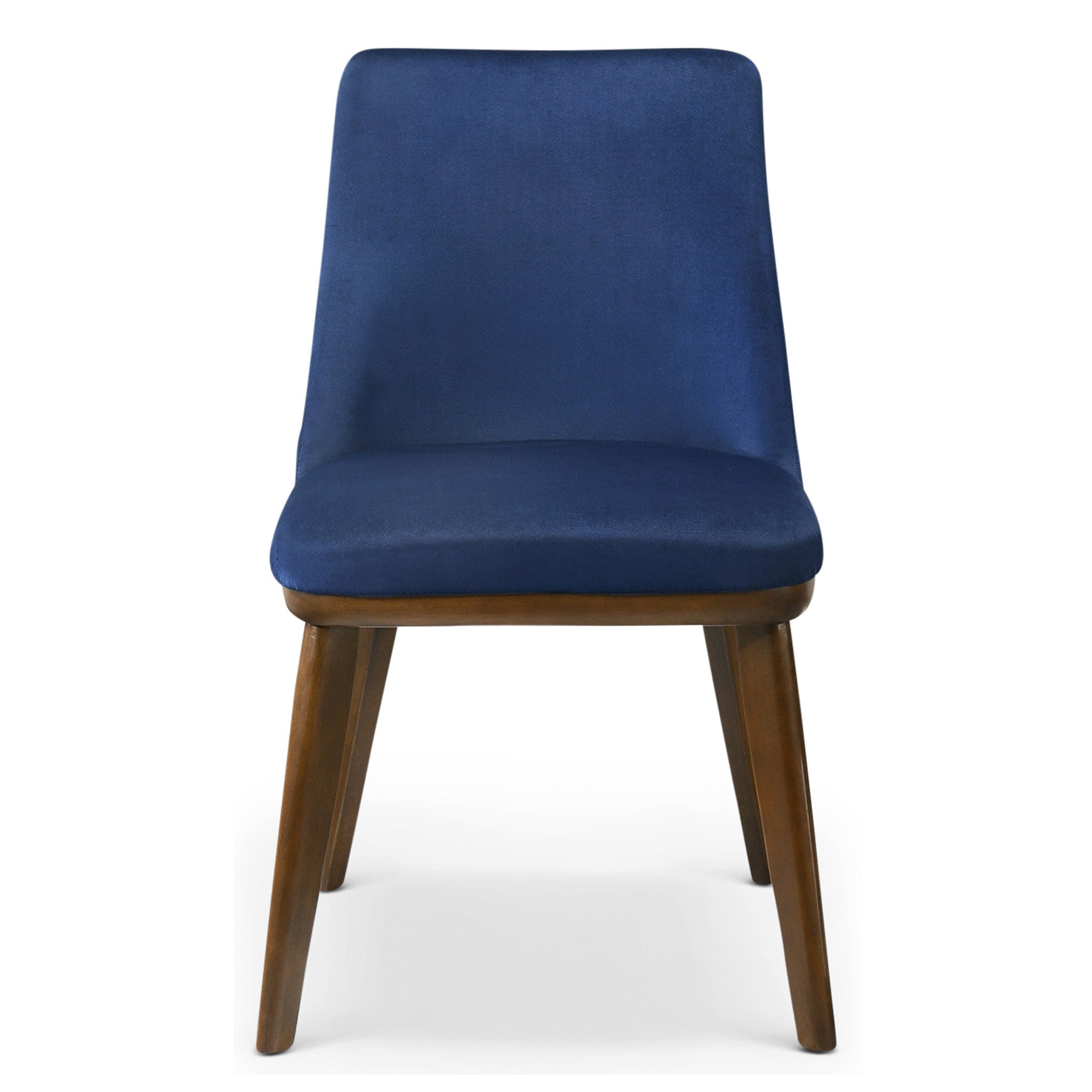 Premium Navy Blue Velvet Dining Chairs (Set of 2) - Modern Upholstered Side Chairs with Solid Wood Legs for Dining Room, Kitchen, or Office - Elegant Comfortable Seating for Home Decor