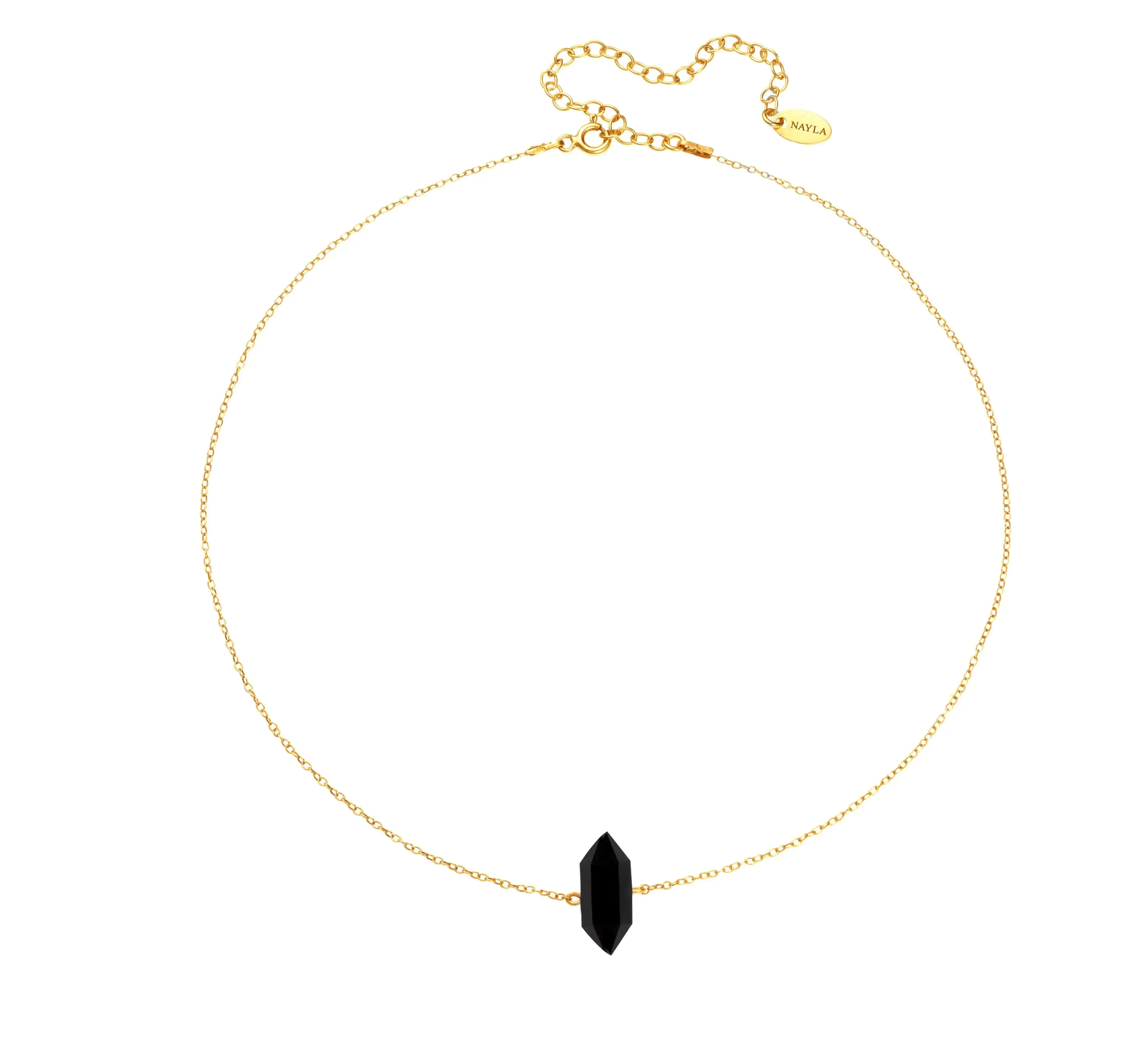 Black Onyx Small Crystal Necklace for Women - Elegant Healing Stone Jewelry for Everyday Wear, Meditation & Spiritual Gifts