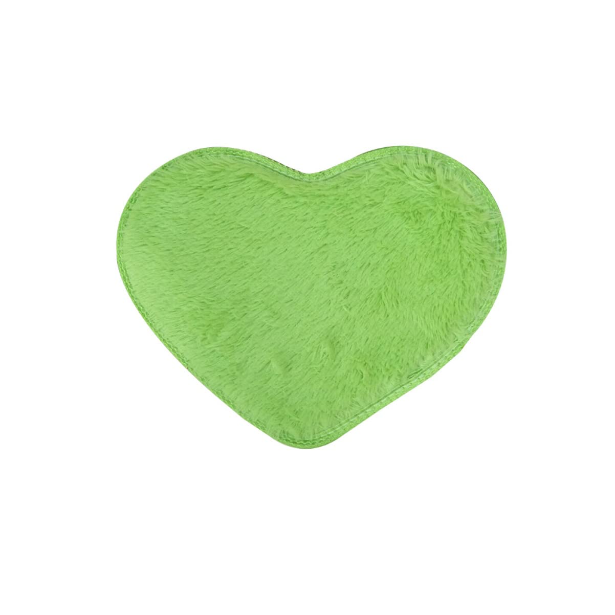 ARTIBETTER Light Green Heart Shaped Soft Faux Fur Rug - Plush Fluffy Carpet for Bedroom, Nursery, Living Room - Cozy Indoor Area Rug & Door Mat for Home Decor