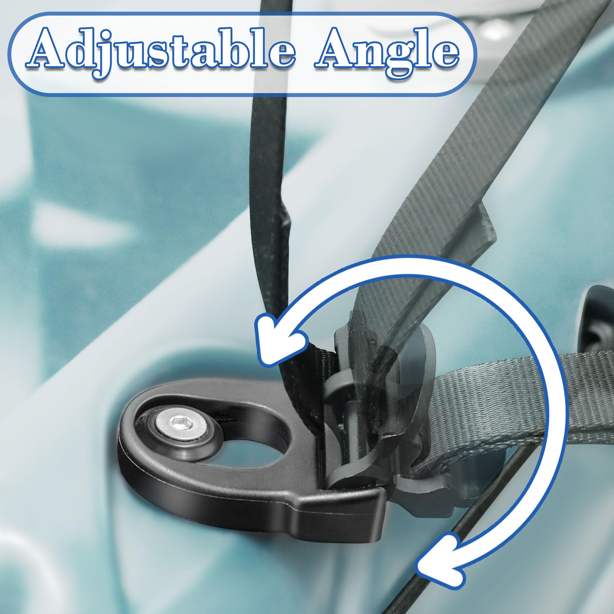 HLOGREE 4Pcs Kayak Seat Clips Replacement - Durable Kayak Seat Belt Clips & Repair Clips for Lifetime Emotional Kayaks - Kayak Straps Seat Clip with Adjustable Straps - Perfect Kayak Accessories for Fishing, Camping & Water Sports Adventures