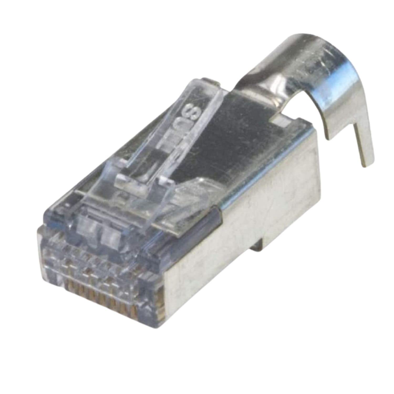 Platinum Tools Ezex44 Shielded RJ45 External Ground Connector 50-Pack in Jar (202051J) - Ideal for Network Installations, Data Centers & Telecom Wiring