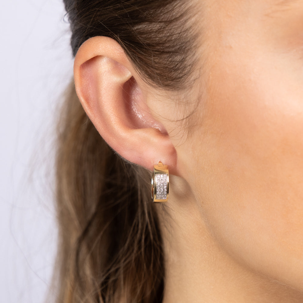1/6 Carat Lab Grown Diamond Hoop Earrings in 9K Yellow Gold - Sparkling Everyday Jewelry for Women, Perfect for Work, Parties & Special Occasions