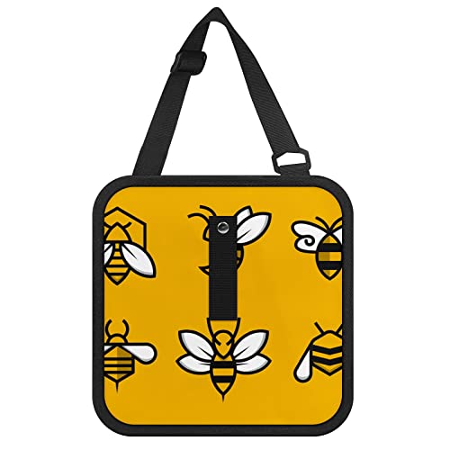 Collapsible Yellow Bee Car Trash Can - Portable Car Garbage Bag for Interior Waste Storage | Ideal for Road Trips, Commuting & Keeping Your Vehicle Clean